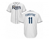 Men's Majestic Tampa Bay Rays #11 Logan Forsythe Authentic White Home Cool Base MLB Jerse