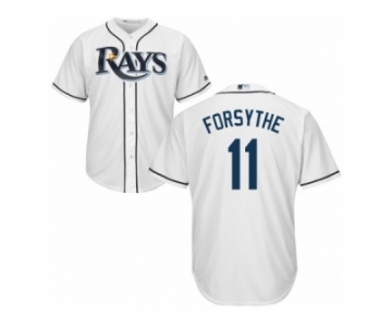 Men's Majestic Tampa Bay Rays #11 Logan Forsythe Authentic White Home Cool Base MLB Jerse