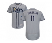 Men's Majestic Tampa Bay Rays #11 Logan Forsythe Grey Flexbase Authentic Collection MLB Jersey