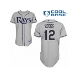 Men's Majestic Tampa Bay Rays #12 Wade Boggs Authentic Grey Road Cool Base MLB Jersey