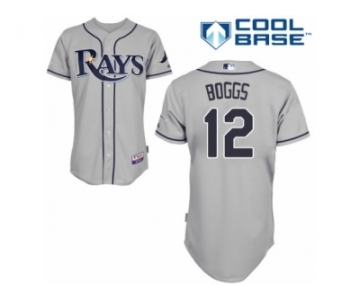 Men's Majestic Tampa Bay Rays #12 Wade Boggs Authentic Grey Road Cool Base MLB Jersey