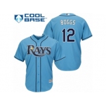 Men's Majestic Tampa Bay Rays #12 Wade Boggs Replica Light Blue Alternate 2 Cool Base MLB Jersey