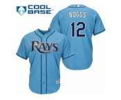 Men's Majestic Tampa Bay Rays #12 Wade Boggs Replica Light Blue Alternate 2 Cool Base MLB Jersey