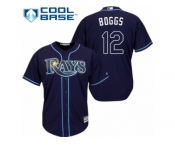 Men's Majestic Tampa Bay Rays #12 Wade Boggs Replica Navy Blue Alternate Cool Base MLB Jersey