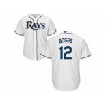 Men's Majestic Tampa Bay Rays #12 Wade Boggs Replica White Home Cool Base MLB Jersey