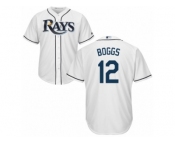 Men's Majestic Tampa Bay Rays #12 Wade Boggs Replica White Home Cool Base MLB Jersey