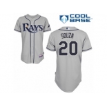 Men's Majestic Tampa Bay Rays #20 Steven Souza Authentic Grey Road Cool Base MLB Jersey