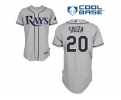 Men's Majestic Tampa Bay Rays #20 Steven Souza Authentic Grey Road Cool Base MLB Jersey