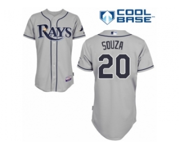 Men's Majestic Tampa Bay Rays #20 Steven Souza Authentic Grey Road Cool Base MLB Jersey