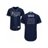 Men's Majestic Tampa Bay Rays #20 Steven Souza Navy Blue Flexbase Authentic Collection MLB Jersey