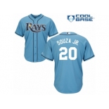 Men's Majestic Tampa Bay Rays #20 Steven Souza Replica Light Blue Alternate 2 Cool Base MLB Jersey