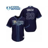 Men's Majestic Tampa Bay Rays #20 Steven Souza Replica Navy Blue Alternate Cool Base MLB Jersey