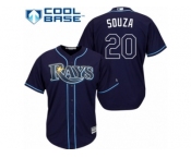 Men's Majestic Tampa Bay Rays #20 Steven Souza Replica Navy Blue Alternate Cool Base MLB Jersey