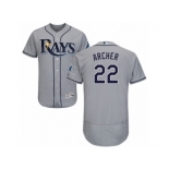 Men's Majestic Tampa Bay Rays #22 Chris Archer Grey Flexbase Authentic Collection MLB Jersey