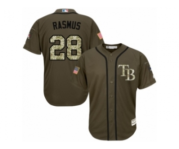 Men's Majestic Tampa Bay Rays #28 Colby Rasmus Authentic Green Salute to Service MLB Jersey