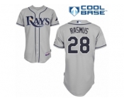 Men's Majestic Tampa Bay Rays #28 Colby Rasmus Replica Grey Road Cool Base MLB Jersey