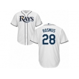 Men's Majestic Tampa Bay Rays #28 Colby Rasmus Replica White Home Cool Base MLB Jersey