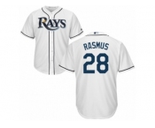 Men's Majestic Tampa Bay Rays #28 Colby Rasmus Replica White Home Cool Base MLB Jersey