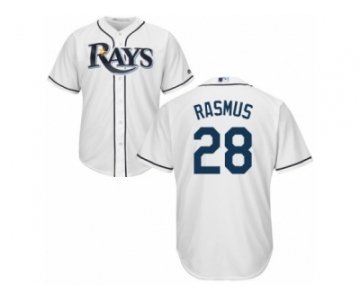 Men's Majestic Tampa Bay Rays #28 Colby Rasmus Replica White Home Cool Base MLB Jersey