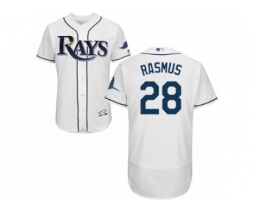 Men's Majestic Tampa Bay Rays #28 Colby Rasmus White Flexbase Authentic Collection MLB Jersey