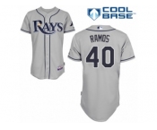 Men's Majestic Tampa Bay Rays #40 Wilson Ramos Replica Grey Road Cool Base MLB Jersey