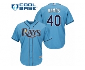 Men's Majestic Tampa Bay Rays #40 Wilson Ramos Replica Light Blue Alternate 2 Cool Base MLB Jersey