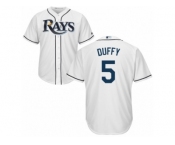 Men's Majestic Tampa Bay Rays #5 Matt Duffy Replica White Home Cool Base MLB Jersey