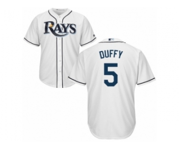 Men's Majestic Tampa Bay Rays #5 Matt Duffy Replica White Home Cool Base MLB Jersey