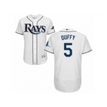 Men's Majestic Tampa Bay Rays #5 Matt Duffy White Flexbase Authentic Collection MLB Jersey