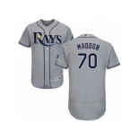 Men's Majestic Tampa Bay Rays #70 Joe Maddon Grey Flexbase Authentic Collection MLB Jersey