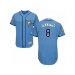 Men's Majestic Tampa Bay Rays #8 Desmond Jennings Light Blue Flexbase Authentic Collection MLB Jersey