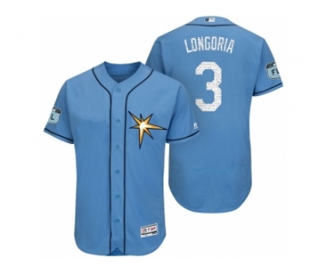 Men's Tampa Bay Rays #3 Evan Longoria 2017 Spring Training Flex Base Authentic Collection Stitched Baseball Jersey