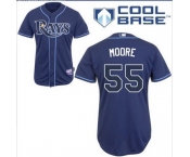 mlb Tampa Bay Rays #55 Moore DK blue(cool base)