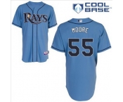 mlb Tampa Bay Rays #55 Moore lt blue(cool base)