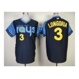 mlb jerseys tampa bay rays #3 longoria blue m&n