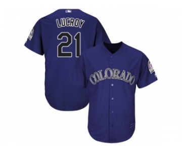 Colorado Rockies #21 Jonathan Lucroy Replica Purple Alternate 1 Cool Base MLB Jersey