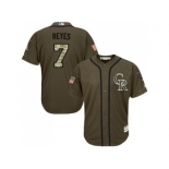 Colorado Rockies #7 Jose Reyes Green Salute to Service Stitched MLB Jersey