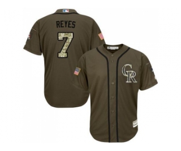 Colorado Rockies #7 Jose Reyes Green Salute to Service Stitched MLB Jersey