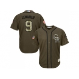 Colorado Rockies #9 DJ LeMahieu Green Salute to Service Stitched Baseball Jersey