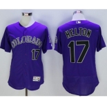 Men Colorado Rockies #17 Todd Helton Purple Flexbase Authentic Collection Player Jersey