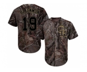 Men Colorado Rockies #19 Charlie Blackmon Camo Realtree Collection Cool Base Stitched MLB Jersey