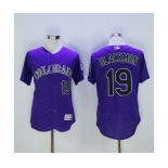 Men Colorado Rockies #19 Charlie Blackmon Majestic Purple Flexbase Authentic Collection Player Jersey