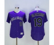 Men Colorado Rockies #19 Charlie Blackmon Majestic Purple Flexbase Authentic Collection Player Jersey