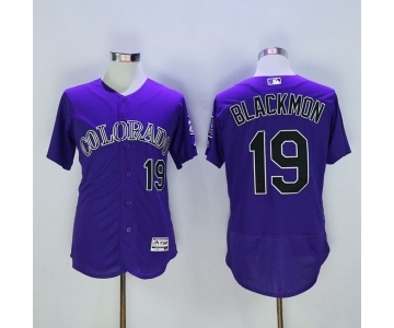 Men Colorado Rockies #19 Charlie Blackmon Majestic Purple Flexbase Authentic Collection Player Jersey