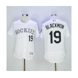 Men Colorado Rockies #19 Charlie Blackmon Majestic white Flexbase Authentic Collection Player Jersey