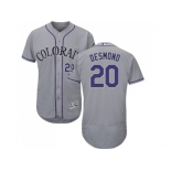 Men Colorado Rockies #20 Ian Desmond Grey Flexbase Authentic Collection Stitched MLB Jersey