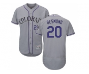 Men Colorado Rockies #20 Ian Desmond Grey Flexbase Authentic Collection Stitched MLB Jersey