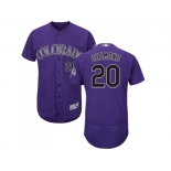 Men Colorado Rockies #20 Ian Desmond Purple Flexbase Authentic Collection Stitched MLB Jersey