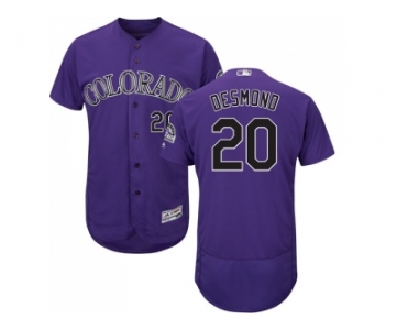 Men Colorado Rockies #20 Ian Desmond Purple Flexbase Authentic Collection Stitched MLB Jersey