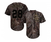 Men Colorado Rockies #28 Nolan Arenado Camo Realtree Collection Cool Base Stitched MLB Jersey